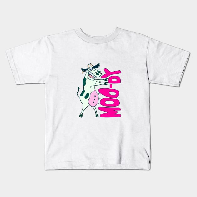 funny cow moody Kids T-Shirt by ANNATEES